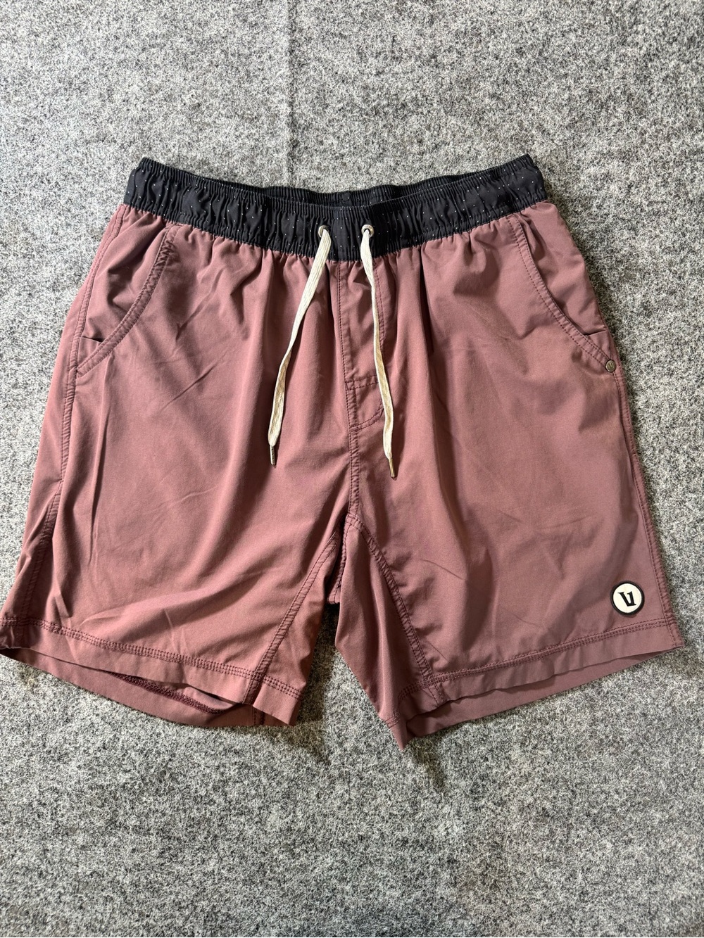 Vuori Banks Athletic Shorts Mauve Purple Lined 5" Inseam Stretch